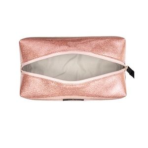 Kate Spade Glitter Large Cosmetic Bag Rose Gold